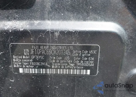 2012 Subaru Impreza 2.0I Premium из США, поврежденный, VIN JF1GPAC69CH201245